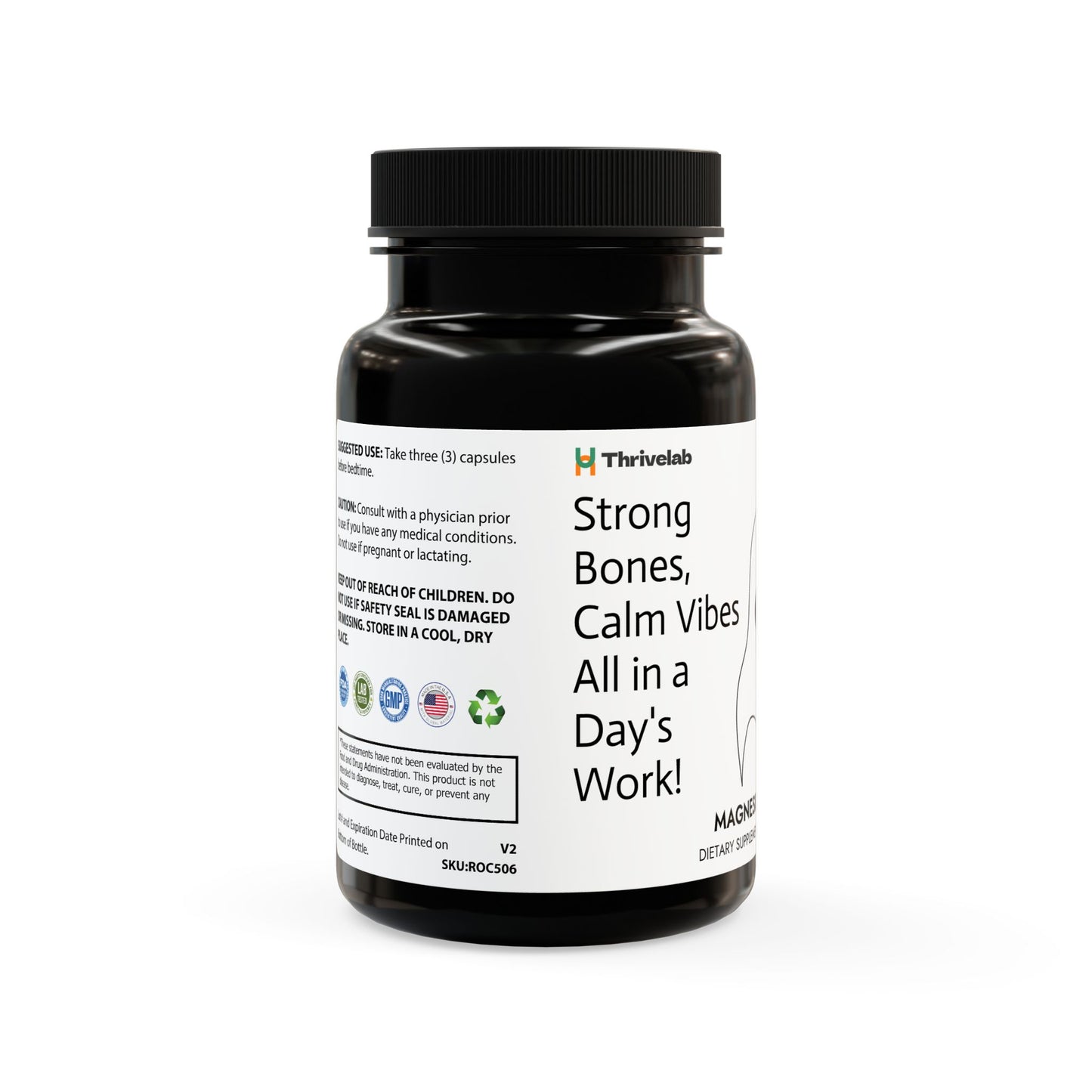 Magnesium Zinc Supplement (90 Capsules), ®ThriveLab