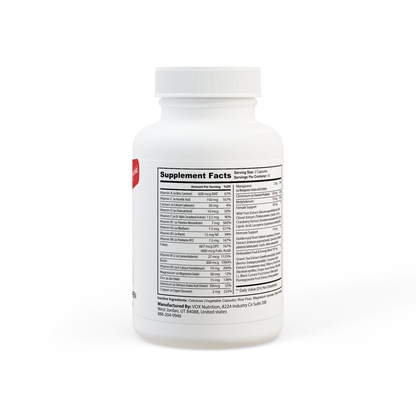 Multivitamin for Women Supplement (60 Capsules), ®ThriveLab