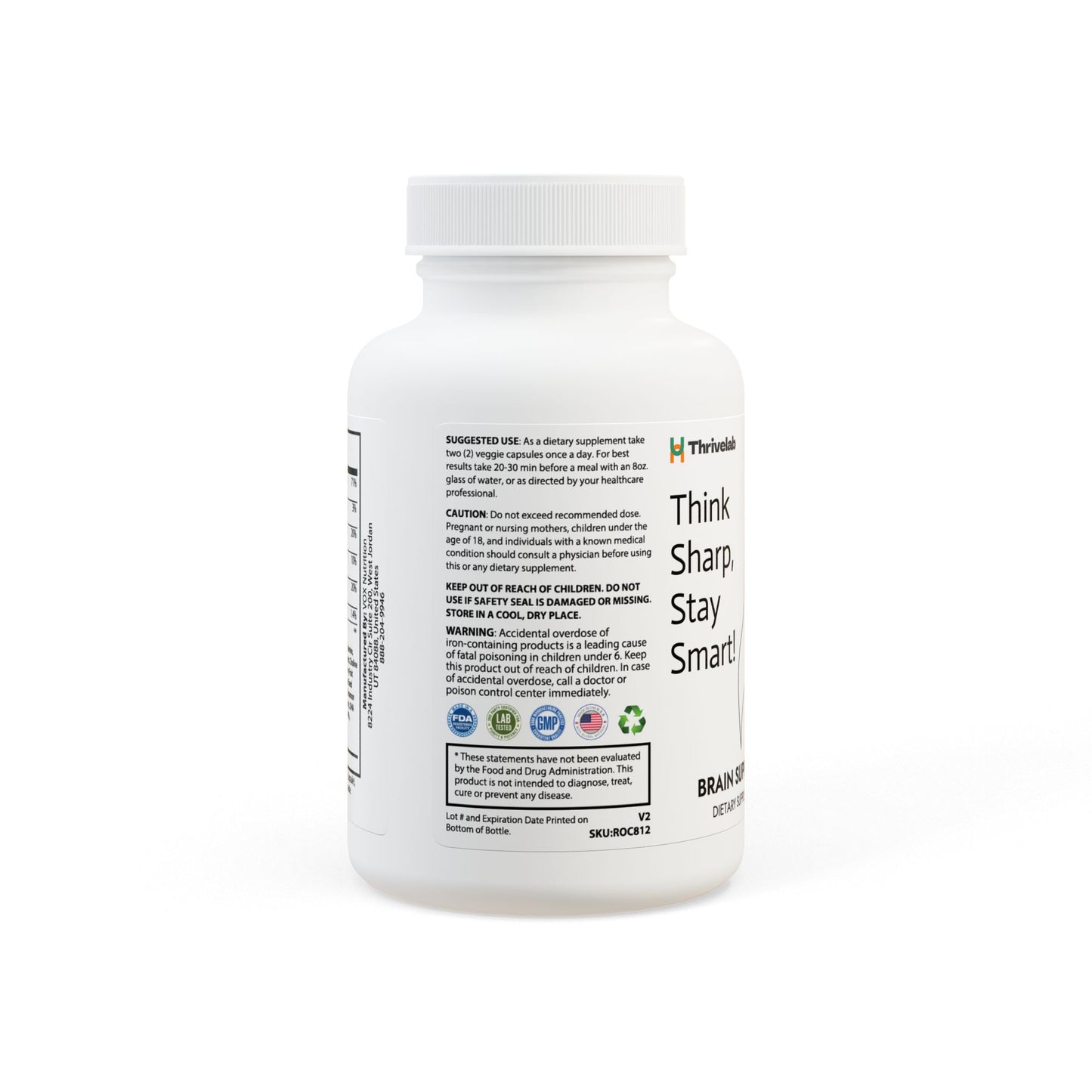 Brain Support Complex Supplement (60 Capsules), ®ThriveLab
