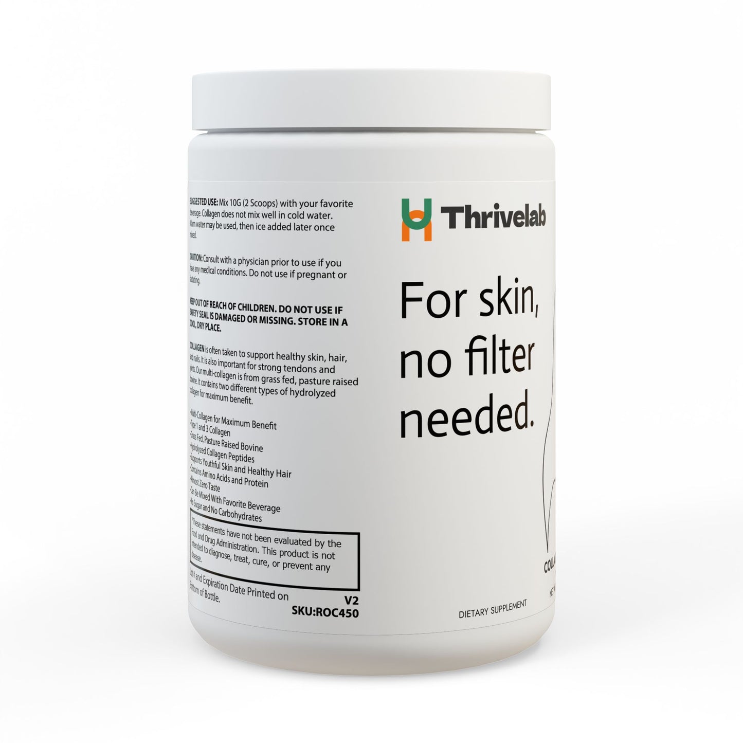 ®ThriveLab Collagen Peptides Type I & III Supplement (350g, 12.3oz)