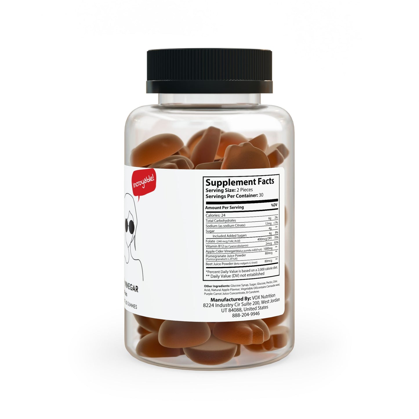 Apple Cider Vinegar Gummies (60 Gummies) ®ThriveLab